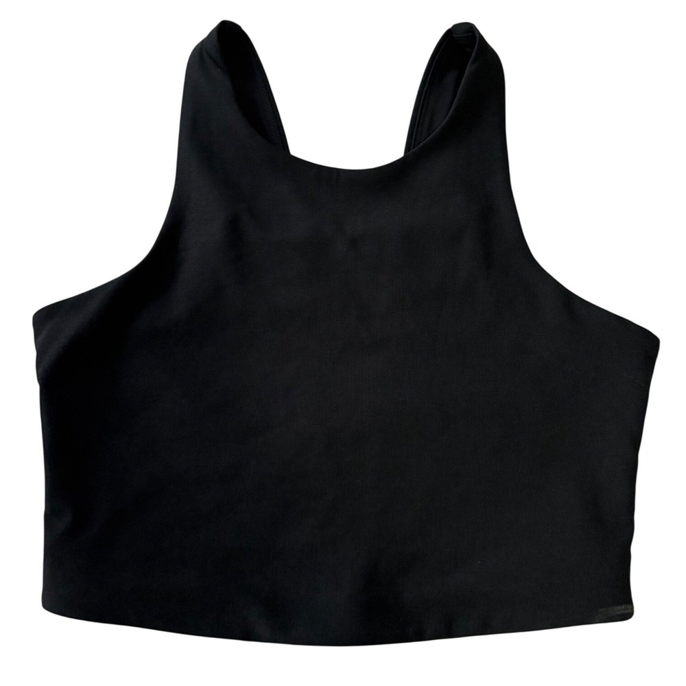 Outdoor Voices Venus Crop Top Small Black Textured Compression Sports Bra Tank